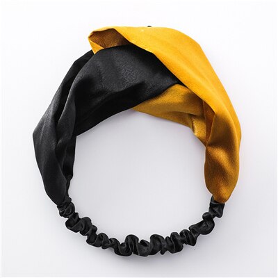 Mode Vrouwen Faux Zijde Effen Haarband Eenvoudige Elastische Haarband Retro Cross Hoofdbanden Bandana Satijn Haar Touw Haaraccessoires: 5