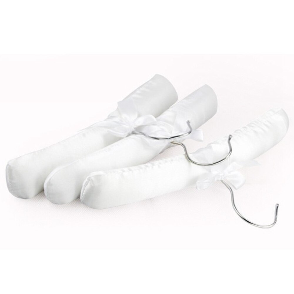 5 Stuks White Satin Hanger Coat White Satin Pad Luxe Luxe Bruiloft Bruid Kleerhanger Kleding Winkel Doek Hanger