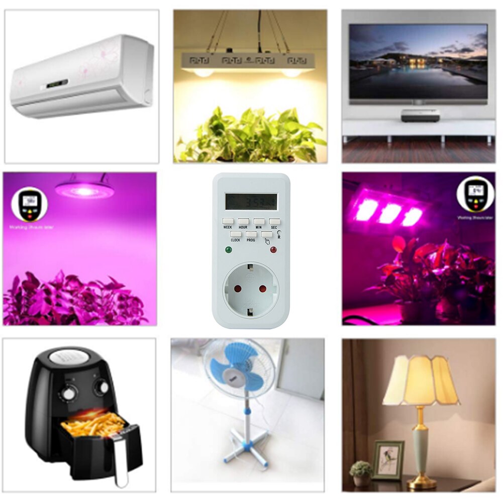 UK/EU Plug LCD Digital Timer Outlet 7 Day Programmable Wall Timer Switch Timer Switch Light Switch Timer Programmable