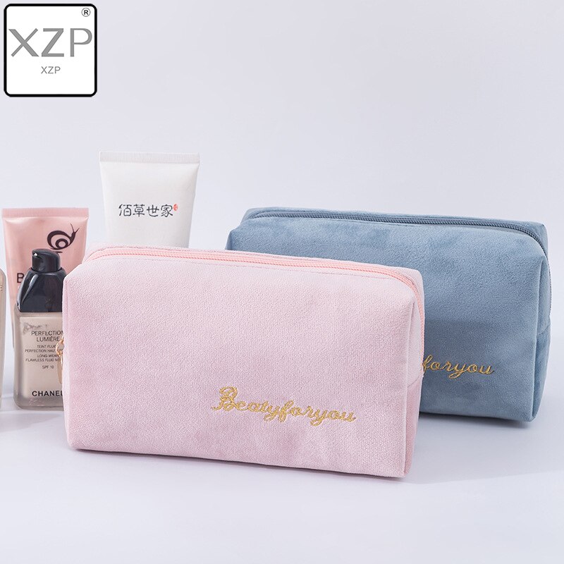 XZP multifonction voyage cosmétique sac femmes maquillage sacs articles de toilette organisateur couleur unie femme rangement trousse à maquillage nécessaires
