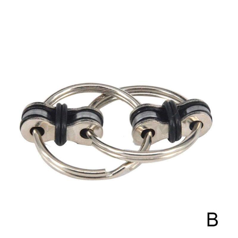 Hand Spinner Key Ring Sensory Toys Chain Vent Toy Metal Puzzle Autism Chain Fidget Toy Stress Relieve Spinner Key Ring: B