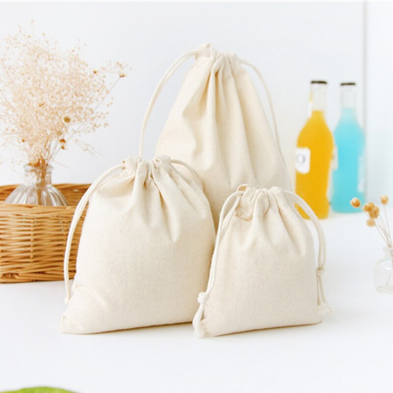 Bolsas portátiles con cordón para chicas, bolsas de almacenamiento de color sólido, bolsa de viaje de algodón, bola para almacenamiento de ropa, bolsa de maquillaje