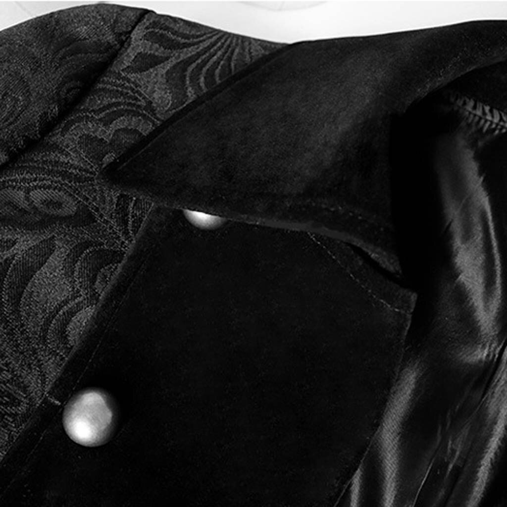 Chaqueta Vintage Steampunk con botones para hombre, abrigo de uniforme gótico, abrigo trasero, blusa informal para hombre