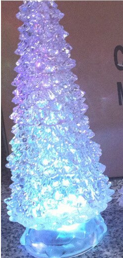 Stil farverig akryl natlampe til juletræ farverig farve skiftende lille natlys 5- niveau stor størrelse og bund