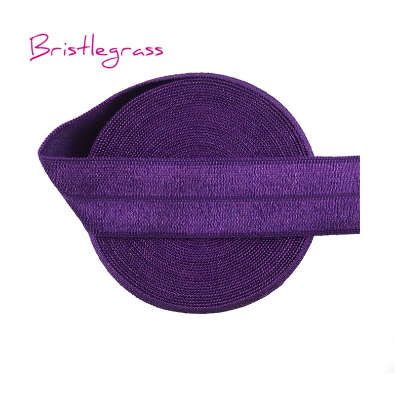 Bristlegrass 10 yard combo 3/4 " 20mm effen kleur foe vouw over elastische spandex satijnen band haarelastiek hoofdband kant trim diy naaien