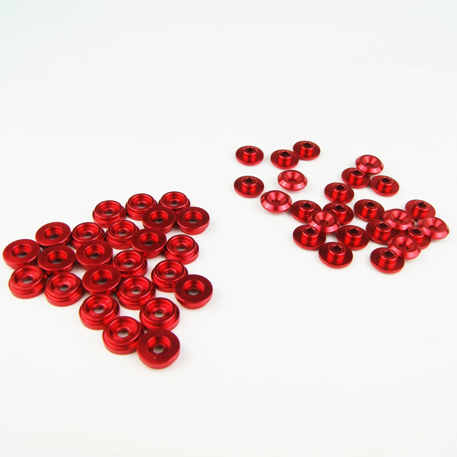 48 Stück Aluminiumlegierung Karosserie Unterlegscheibe Abdeckung Dichtung Abstandshalter für 1/5 Losi 5ive T 5T Rofun Rovan LT KM X2: Rot