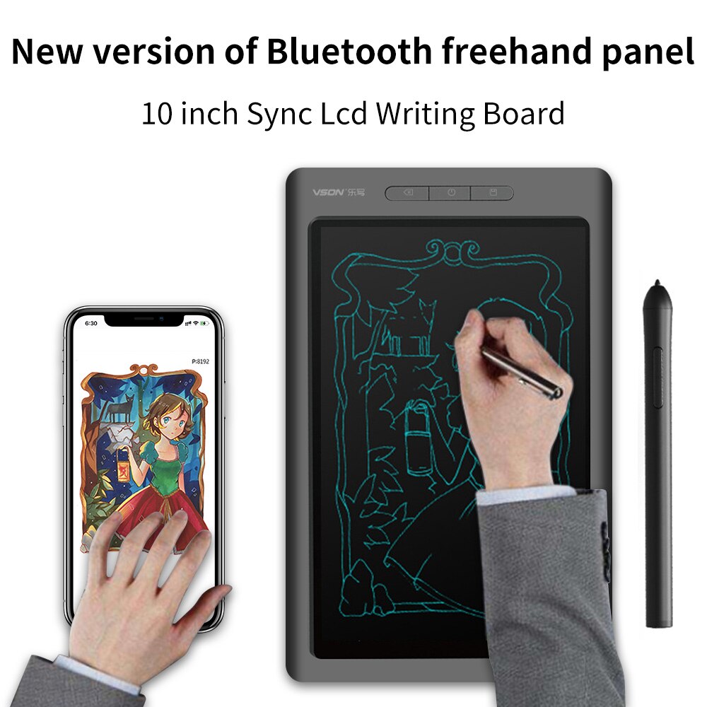 Tableta Digital de dibujo gráfico de 10,4x6,5 pulgadas, tablero de escritura de 8192 niveles con bolígrafo sin batería, para juego de dibujo, OSU AT