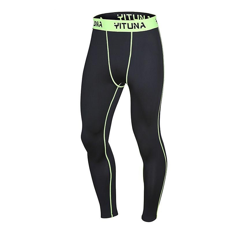 Laufhose Männer Joggen Sport Gamaschen Fitnessstudio Fitness Kompression Hosen ÜSpund trainieren Schnell trocknend Spandex Aktive Hosen: Grün / M