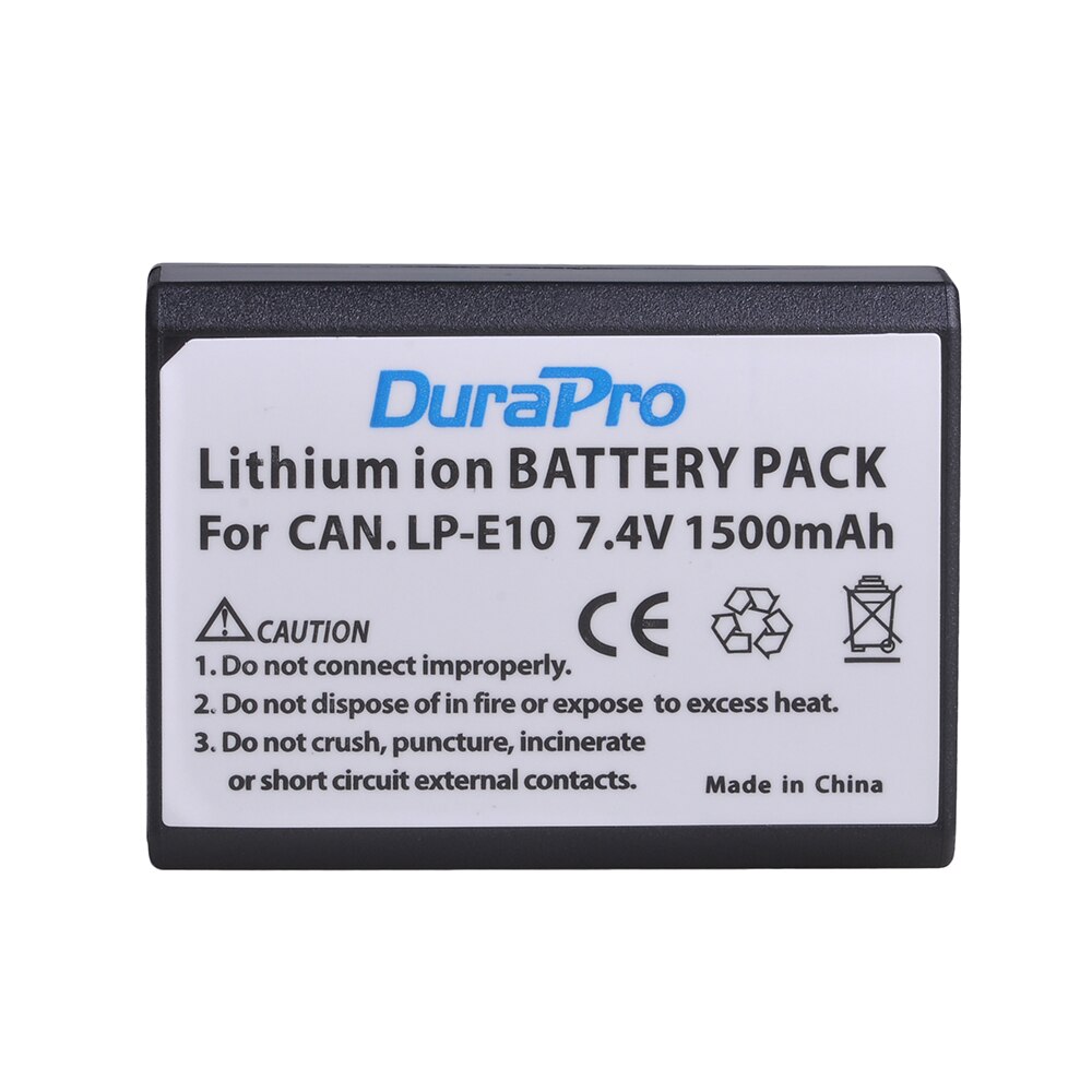 Batterie avec chargeur pour Canon EOS 1300D, EOS 1100D, EOS 1200D, Rebel T5, Rebel T6, Rebel T3, 1500mAh, LPE10, LP-E10: 1x Battery