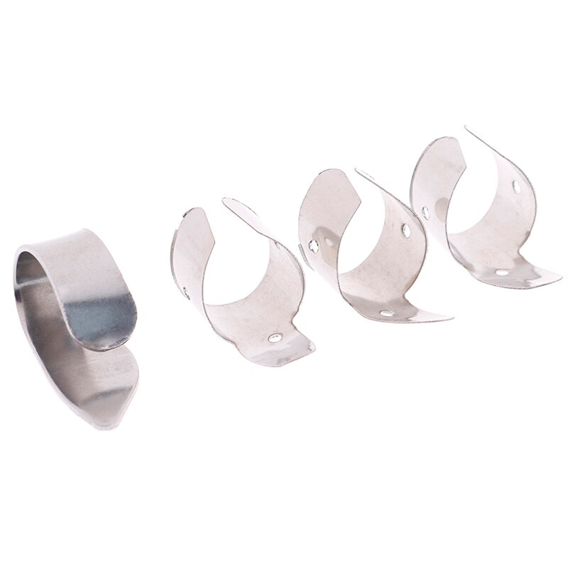 4 sztuk ze stali nierdzewnej 1 kciuk i 3 paznokcie u rąk kostki robić gitary plektrony zestaw metalu akustyczna elektryczna gitara basowa akcesoria gitarowe