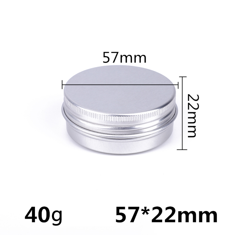 Boîte ronde vide en aluminium Portable, boîtes en métal et étain, bricolage crème argent, boîtier en aluminium, 5/10/15/20/30/50/60/80/100/110/150/200g