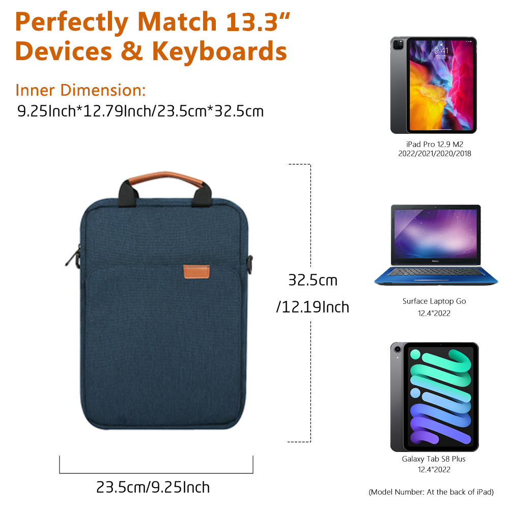 13 Inch Laptop Shoulder Bag, Slim Business Briefcase for Men & Women, Lightweight Messenger Bag for Travel, Work, and Commute