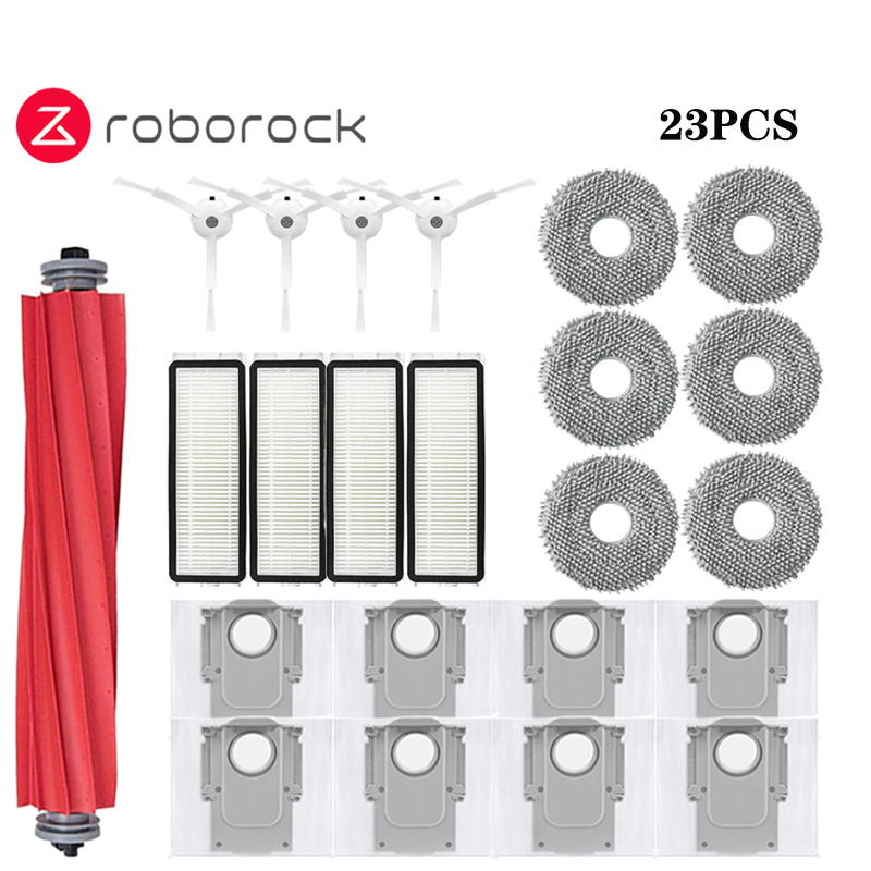 Roborock Q Revo / P10 A7400RR Roboterstaubsauger, Zubehör, Hauptseitenbürste, Hepa-Filter, Mopptücher, Staubbeutel, Ersatzteil: Marine Blau