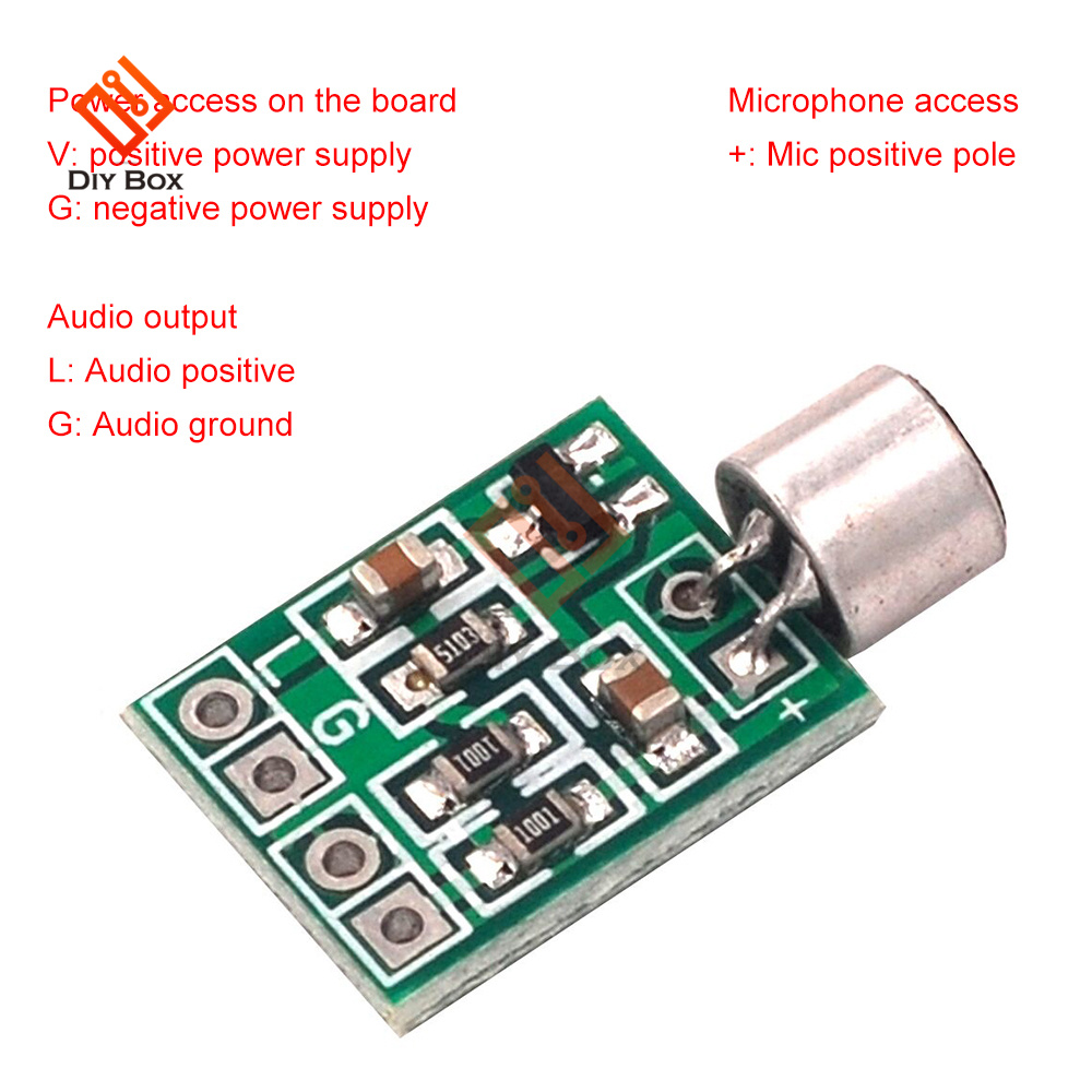 1/2/3/5 Uds Mini micrófono módulo amplificador de Audio placa de circuito de altavoz DC 2,5-9V 14x12mm accesorios de micrófono