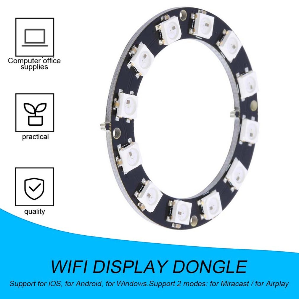 ! 5050 12-Bit RGB LED Ring WS2812 Round Decoration Bulb Perfect For Arduino