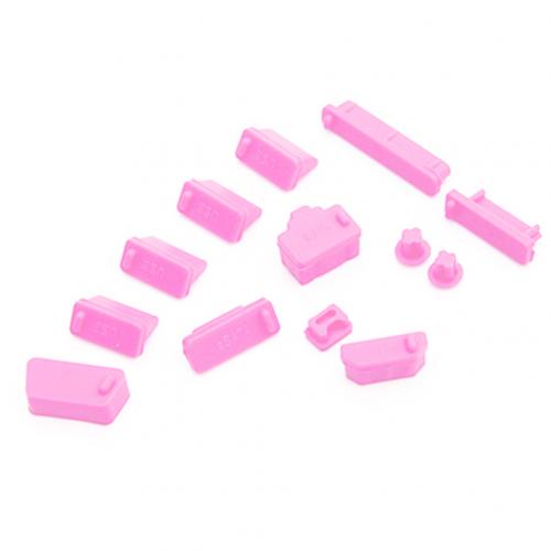 Juego de 13 unids/set de tapones antipolvo universales para ordenador portátil, protectores de silicona antipolvo para puertos: Rosa