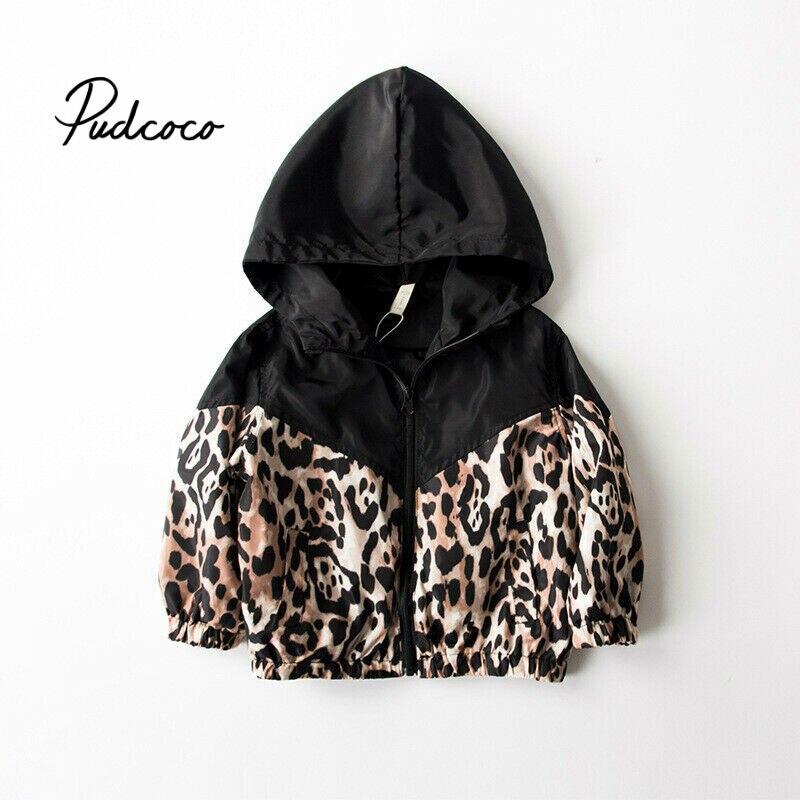 Chaqueta Cárdigan para bebés y niñas Primavera otoño abrigos de leopardo cazadora para niños Patchwork con capucha ropa de abrigo para chico