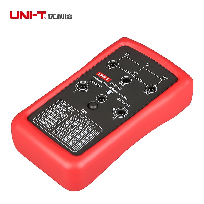 UNI-T UT261B 3 Phase Sequence Rotation Indicator Tester Meter for 15Hz~400Hz Motor Rotation Meter Sequence Tester