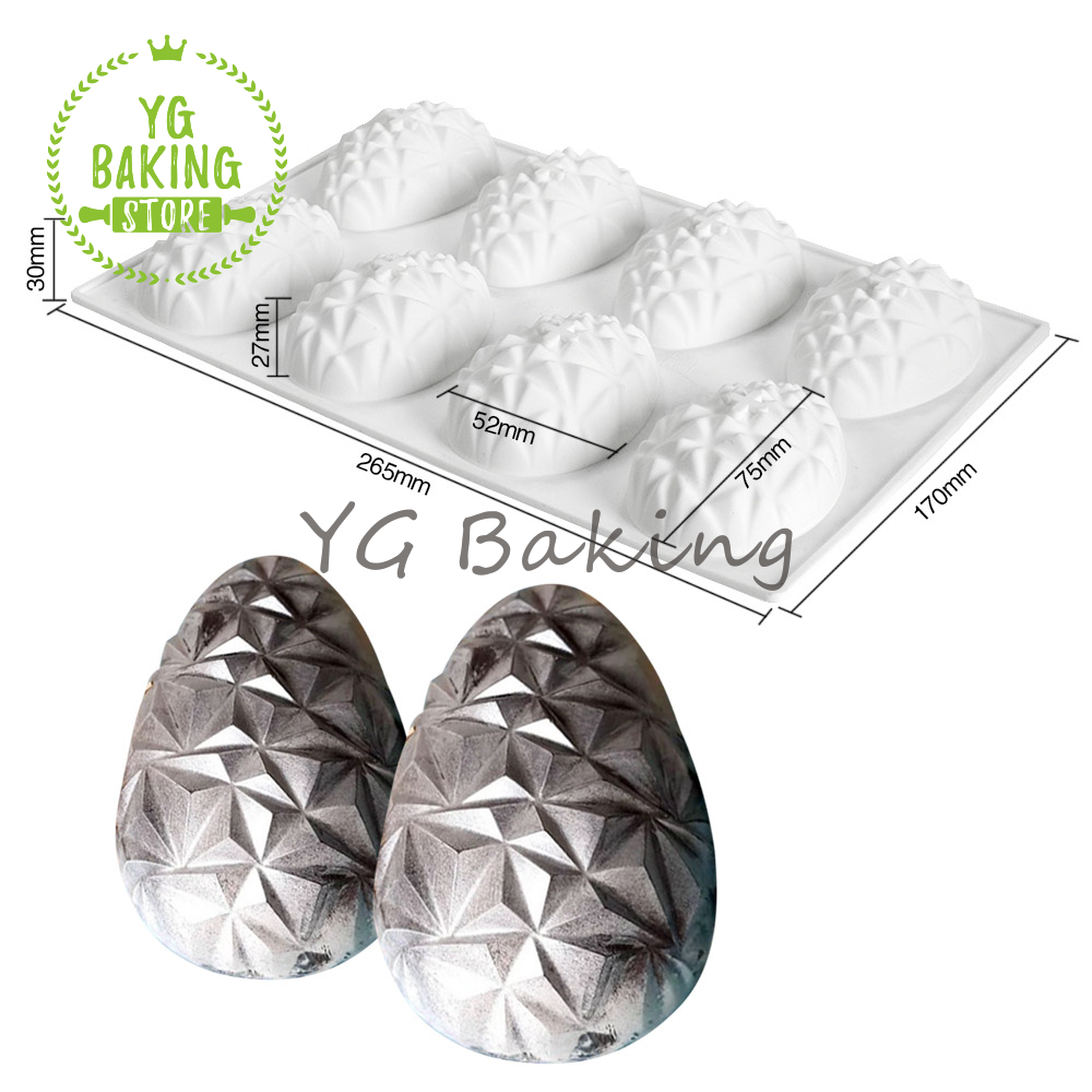 Dorica, varios huevos de Pascua, de molde para Mousse de Chocolate, bricolaje, rompible, molde de silicona para dulces, herramientas de decoración de pasteles, utensilios para hornear: Beige