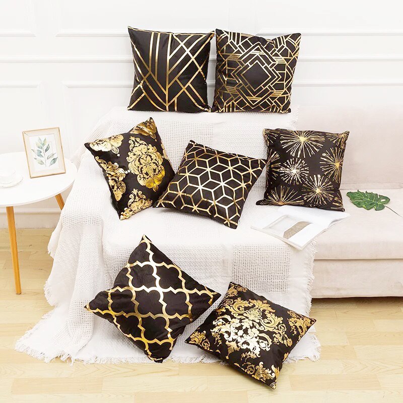 noir or haut de gamme oreiller adapté à la décoration de la maison coussin canapé coussin oreiller couverture 45*45