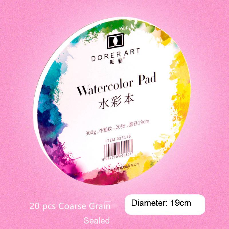Dorerart rond coton aquarelle papier bloc carte postale 300g Aquarelle peinture papier peint à la main Aquarel Art fournitures: YELLOW
