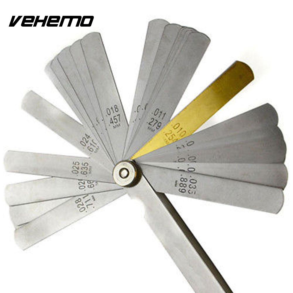 Vehemo Stainless-Steel Filler Gauge Feeler SAE Measuring Tool Dual Marked for Precision Gap Metric Rulers for Stainless Steel