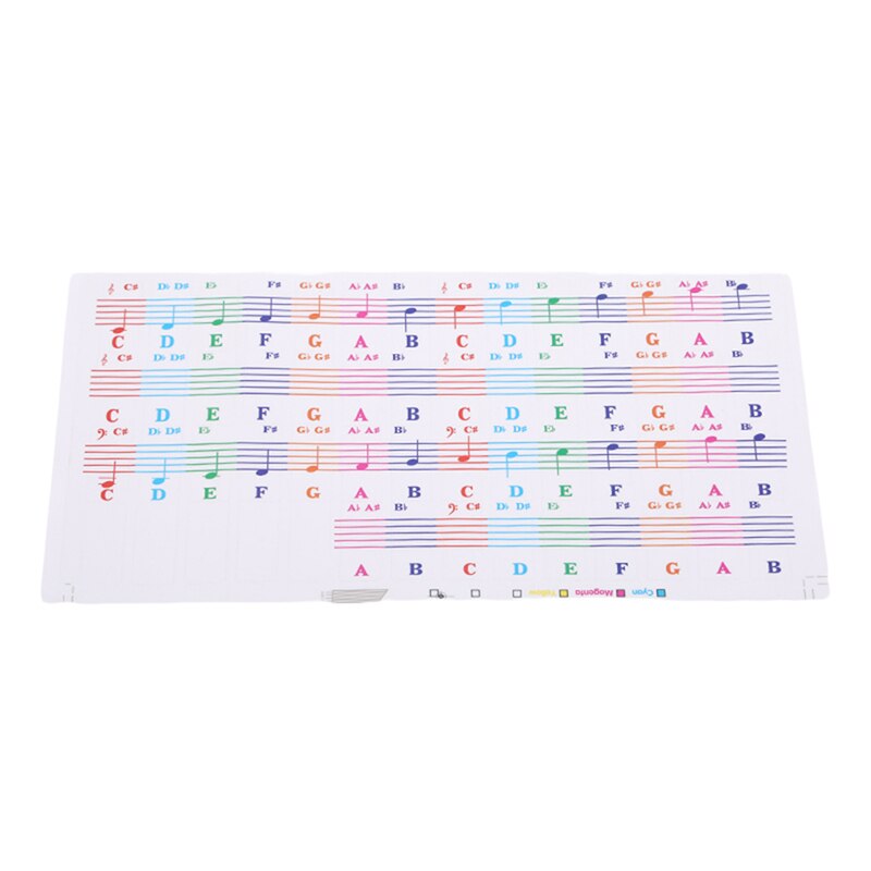 61 nøgle farve klaver brev noter klistermærker tastatur håndrulle klaver keyboard gennemsigtige klistermærker notation gennemsigtig: Default Title