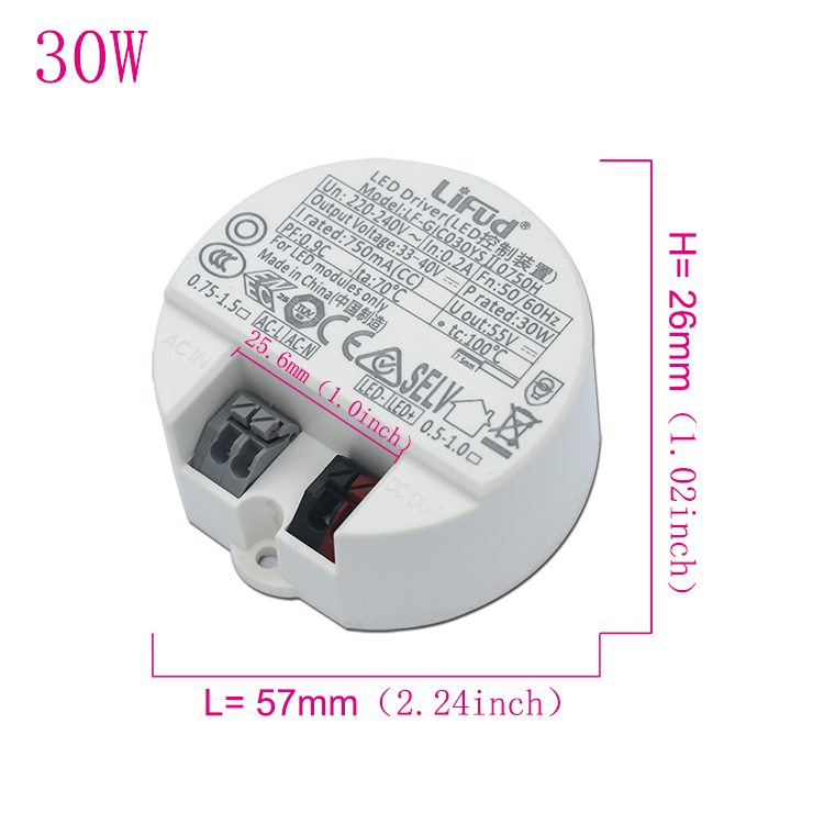 Pilote LED 40W 30W 20W 18W 14W 12W 10W DC33-40V, alimentation de plafond, transformateurs d'éclairage AC220-240V, projecteur LED à monter soi-même: GRIS
