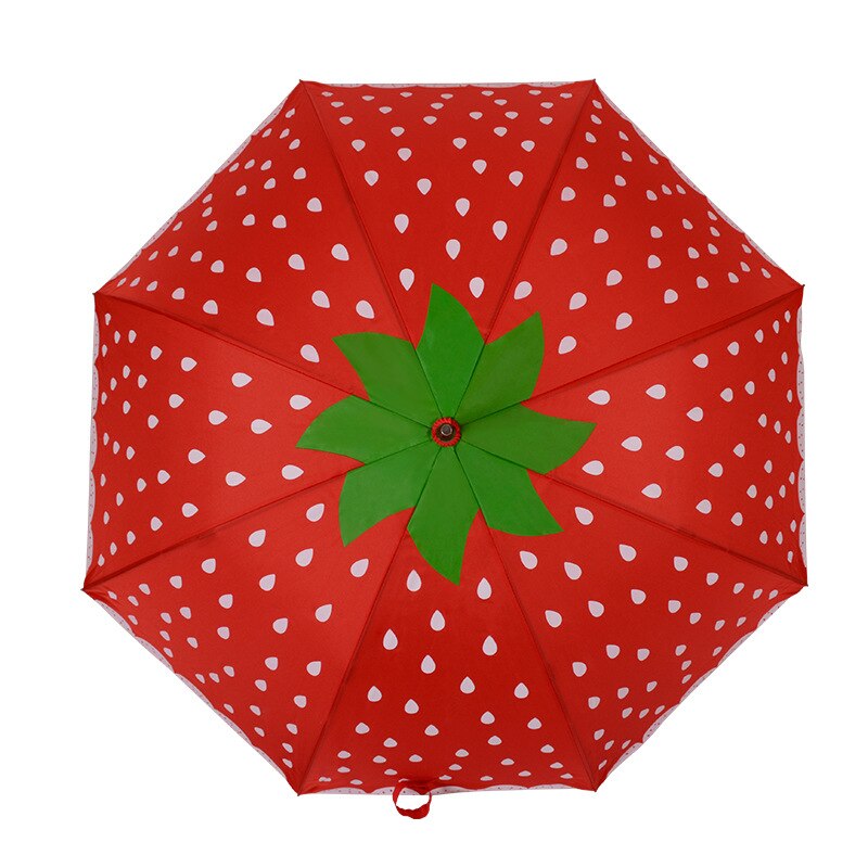 Cute Fruit Children Umbrella Long-handled Manually Kids Umbrella Fashionable Boys Girls Watermelon Strawberry Umbrella: 1