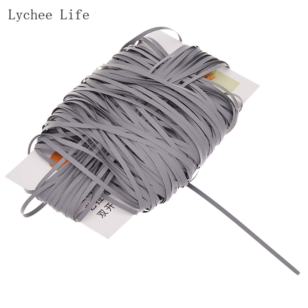 Lychee life 50m dubbelsidig reflekterande lina pvc garn tråd för kläder gör det själv syhantverk: 5000 x 0.1cm