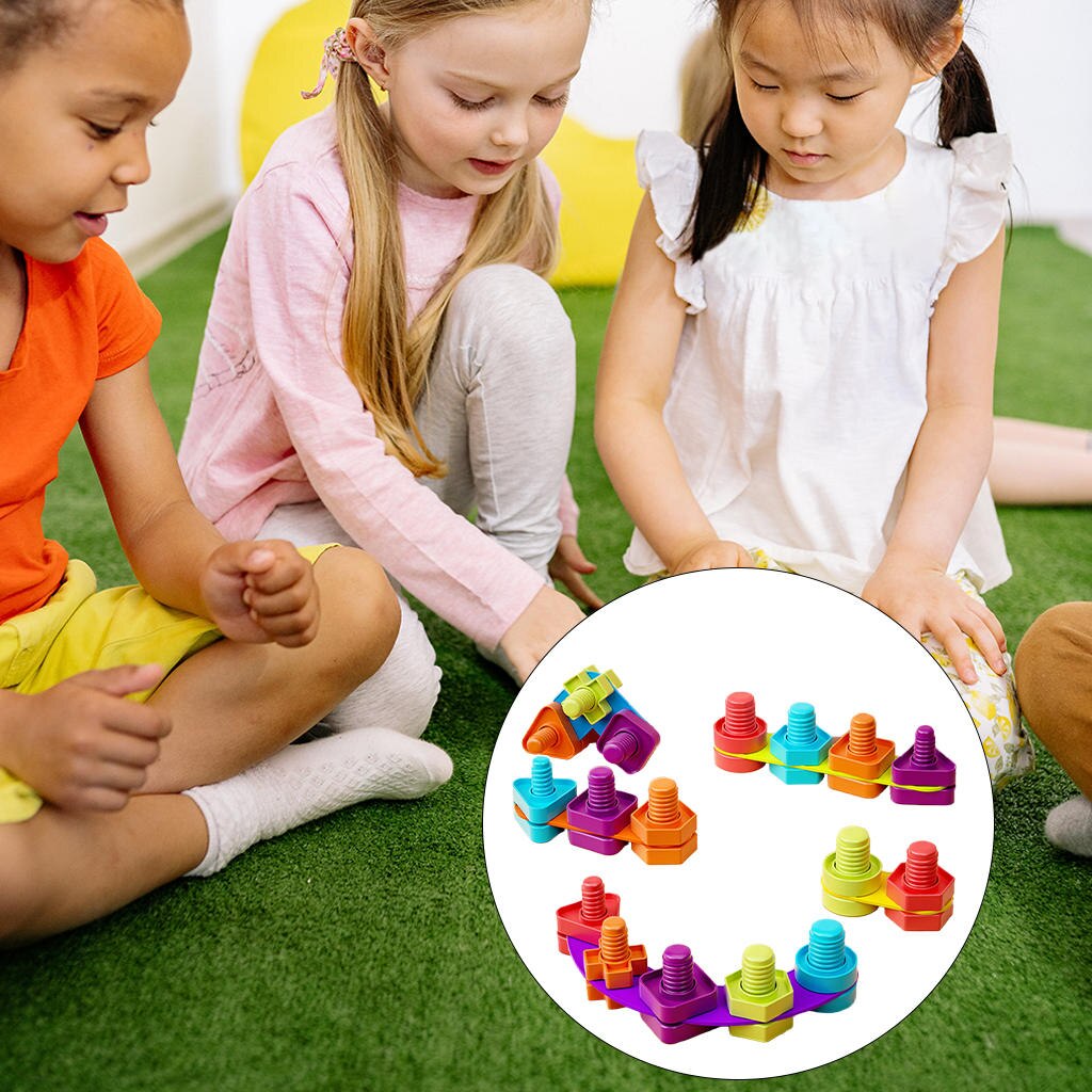 Giocattolo multicolore dado a vite gioco di abbinamento giocattoli per l&#39;apprendimento supporti didattici per ragazze bambini