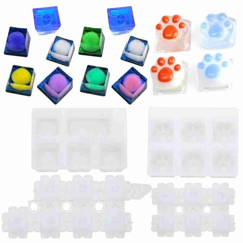 1pcs DIY Mechanical Keyboard Key Cap Silicone Mold Transparent DIY Epoxy Resin Mould Handmade Crafts Keyboard Key Cap Mold
