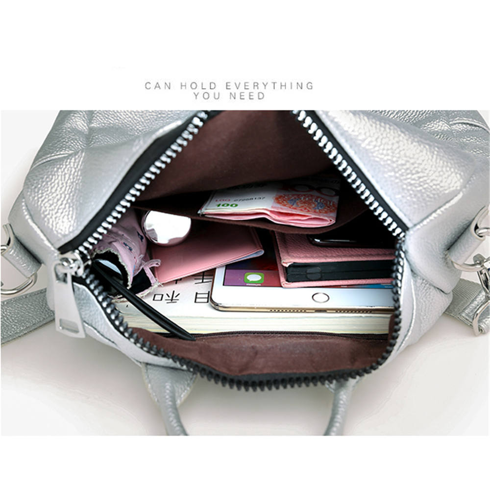 Women's Multi-function Zipper Backpack Soft Leather Waterproof Ladies Tote Luxury Shoulder Bag Sac A Dos Female