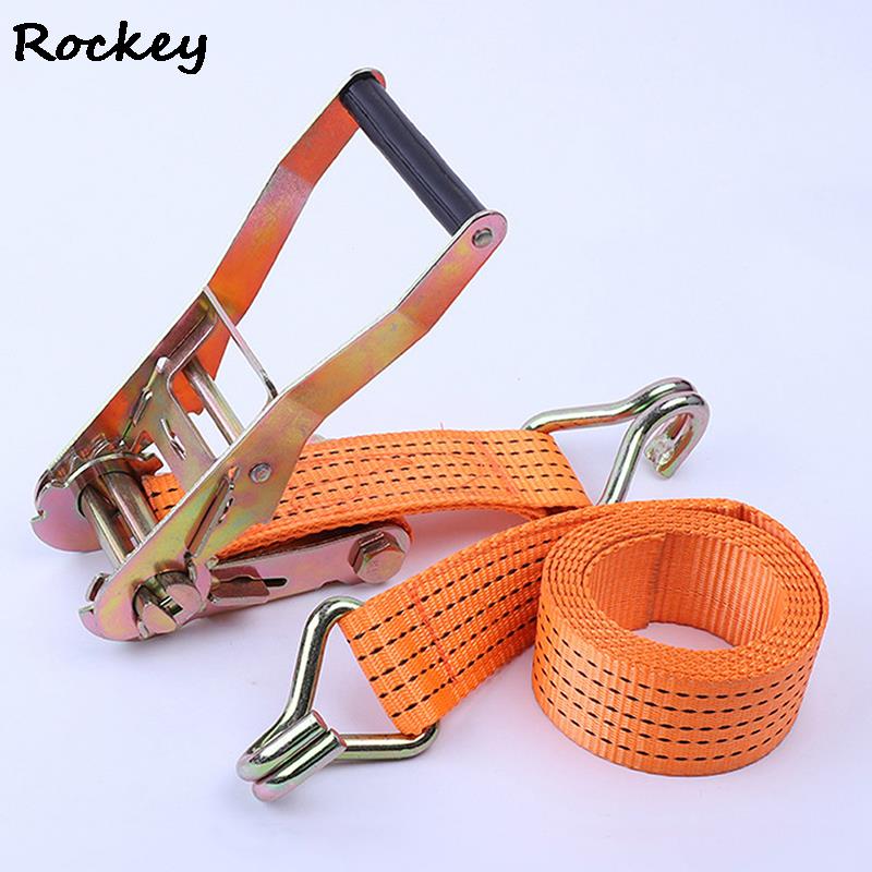 50mm *6*m Bundling Ratchet Straps Tie Down 2 Tons Claw Lorry Lashing Straps Belt For Car Cargo Heavy Duty Transport Luggage