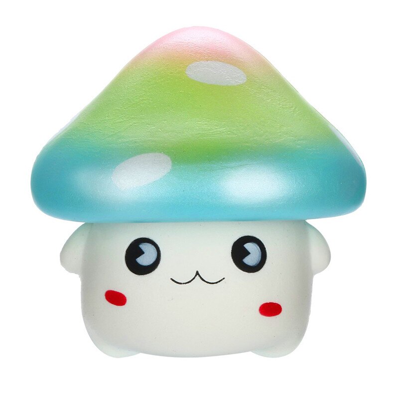 Kawaii Cartoon Rainbow Mushroom Squishies Slow Rising Fruit Scented Squeeze Stress Reliever Toys for kid child A1: Default Title