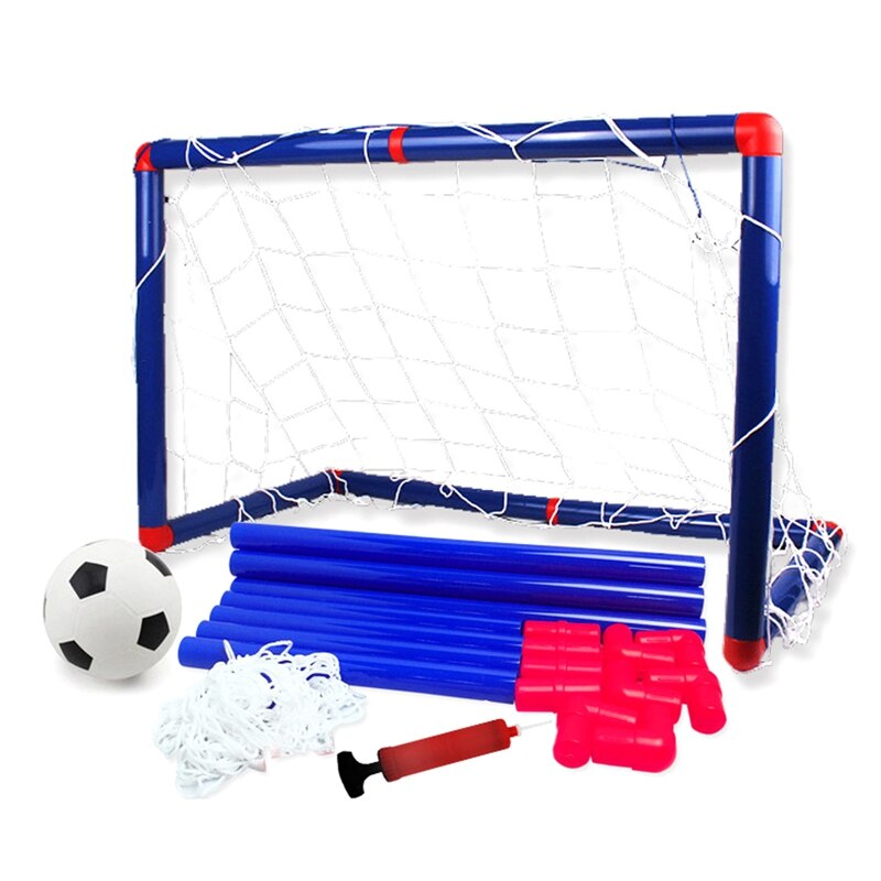 Opvouwbare Mini Voetbal Voetbal Doelpaal Net Set Pomp Kids Sport Indoor Outdoor Games Speelgoed Kind Plastic set