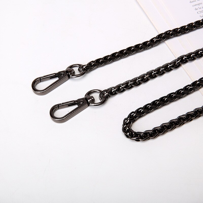 Bag Chain Strap Belt Hardware Shoulder Handbag Metal Replacement Bag Part DIY Strap Accessories for Women Chain Bag: c2 Gun Black / 125 cm