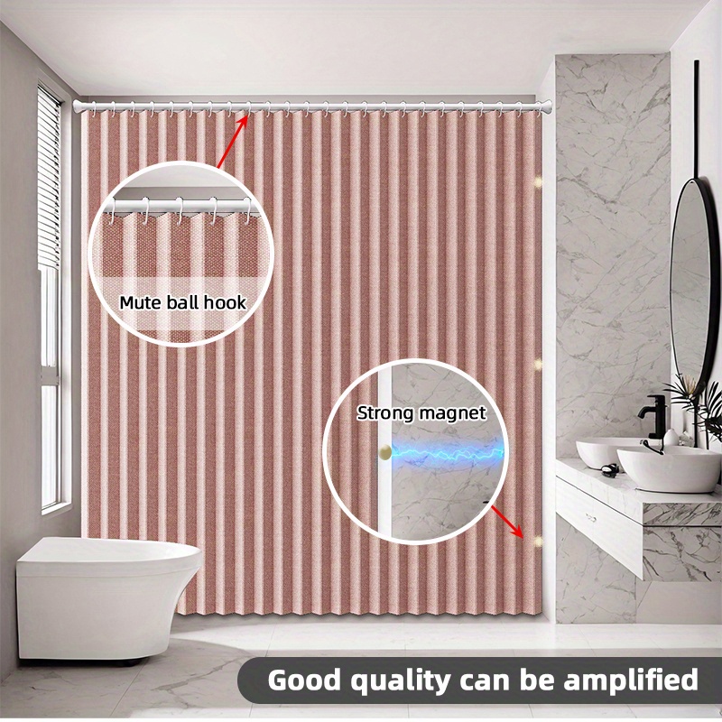 A Bohemian shower curtain, bathroom decoration, magnetic attraction effect, folding storage, privacy partition, waterproof: 180*180cm / Pink