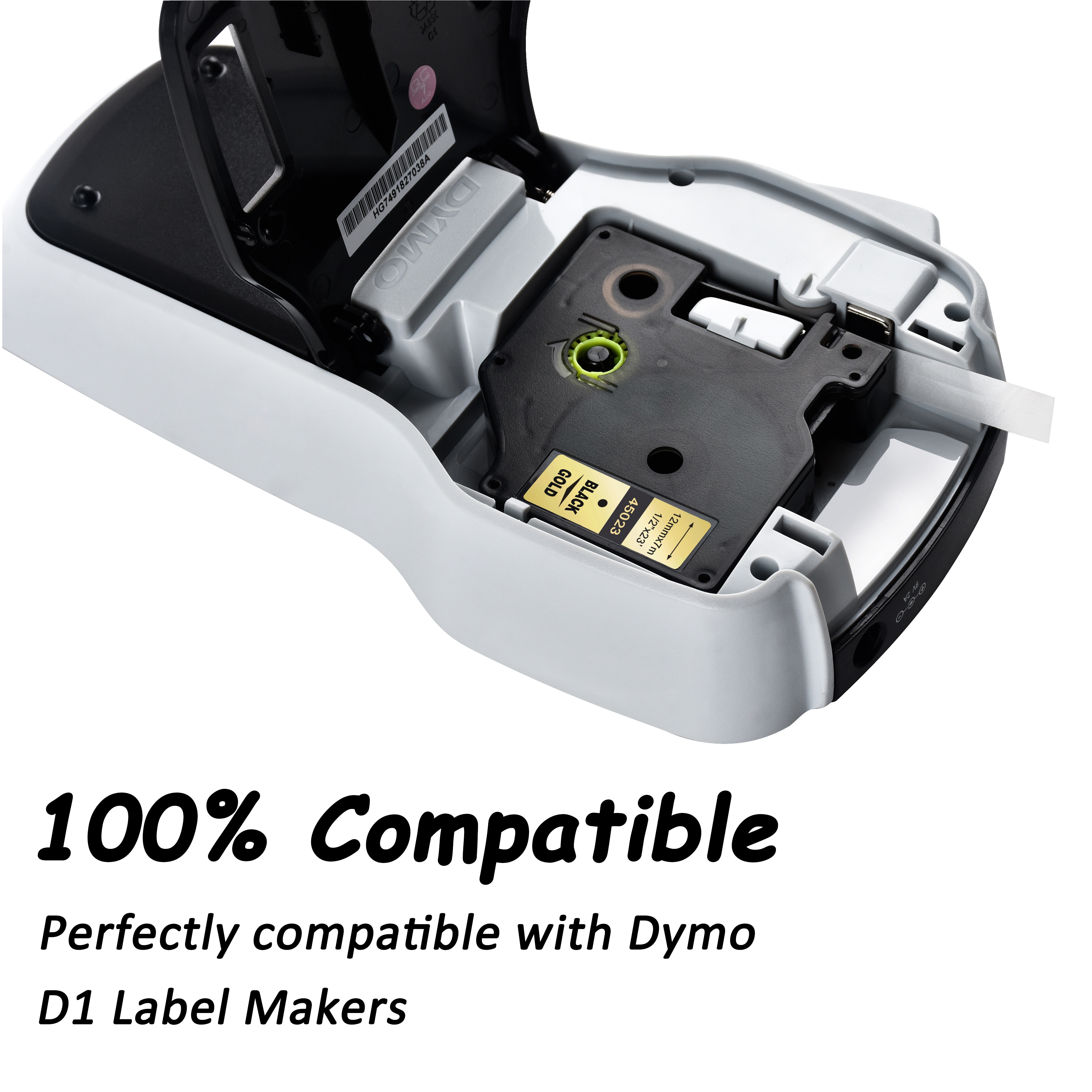Cidy 5 stuks compatibele dymo labelmanager 12mm d1 zwart op goud 45023 labeltape cartridges voor dymo  lm160 lm280 pnp
