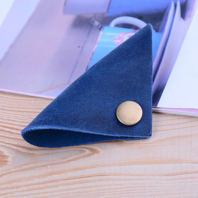 Kawaii Leather Earphone Cable Cable Holder Clips Korean Stationary Cord Winder Organizer Desk Accessory Desk Office Set: blue