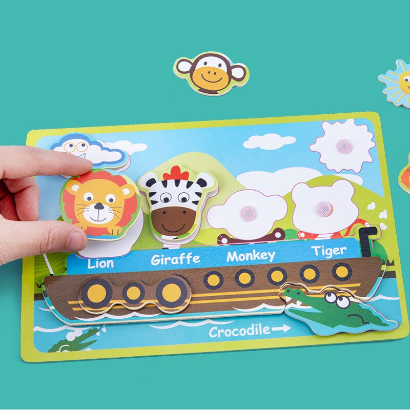 sterben Neue 3D Kreative Magie Stock Holz Puzzle freundlicher Spaß FrüHenne Bildung Lernen Kognitive Holz Spielzeug