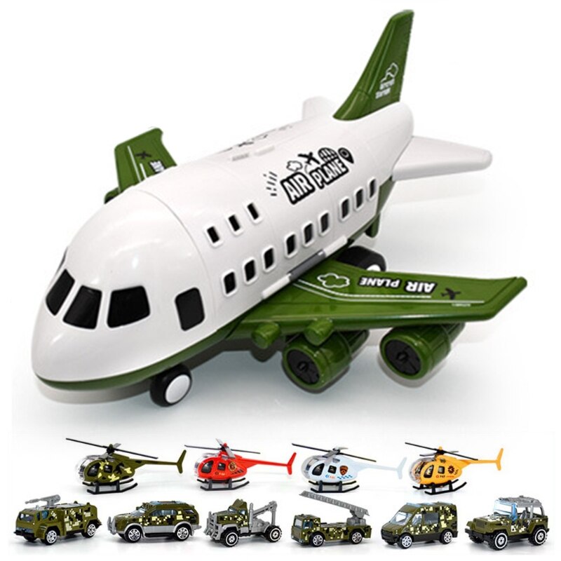 Kinderen Vliegtuig Model Speelgoed Set Simulatie Grote Opslag Transport Vliegtuigen Met Legering Behuizing Kleine Auto Helicopter Truck: GN-B