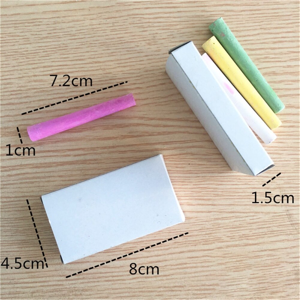 Tiza de dibujo sin polvo, 12 varillas, suministros de oficina escolar con Borrador de pizarra para pizarra, taburete