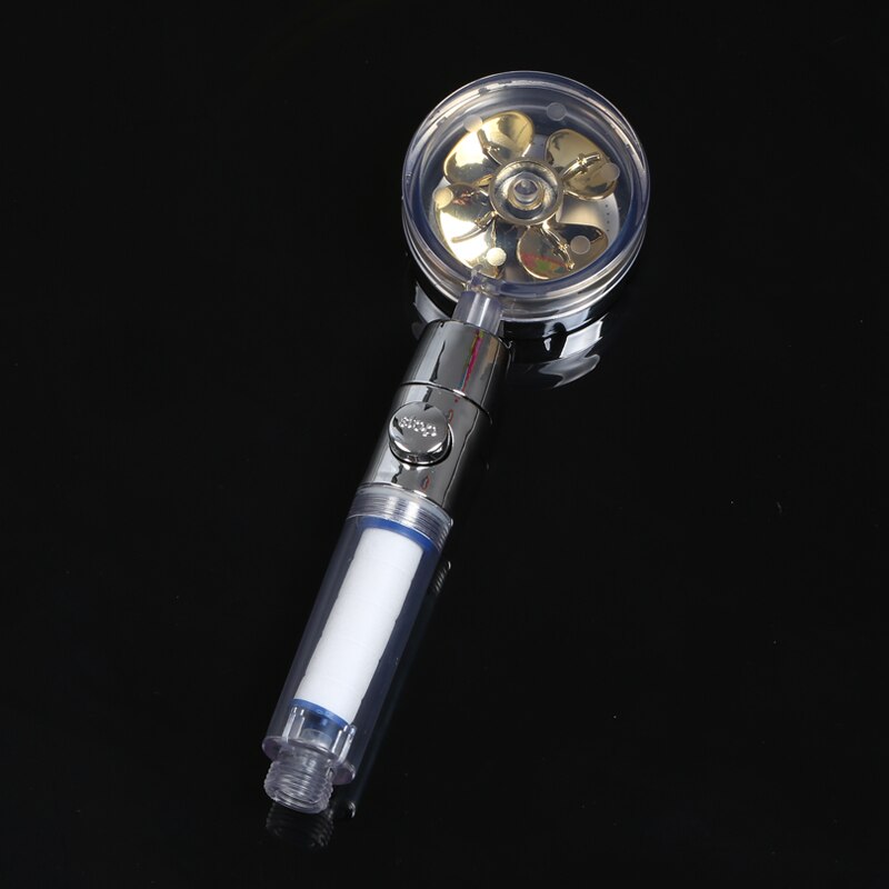 Turbocharged Shower Head Water Saving Flow 360 Degrees Rotating with Filter Rain High Pressure Spray Nozzle Bathroom Accessories: Gold Ordinary