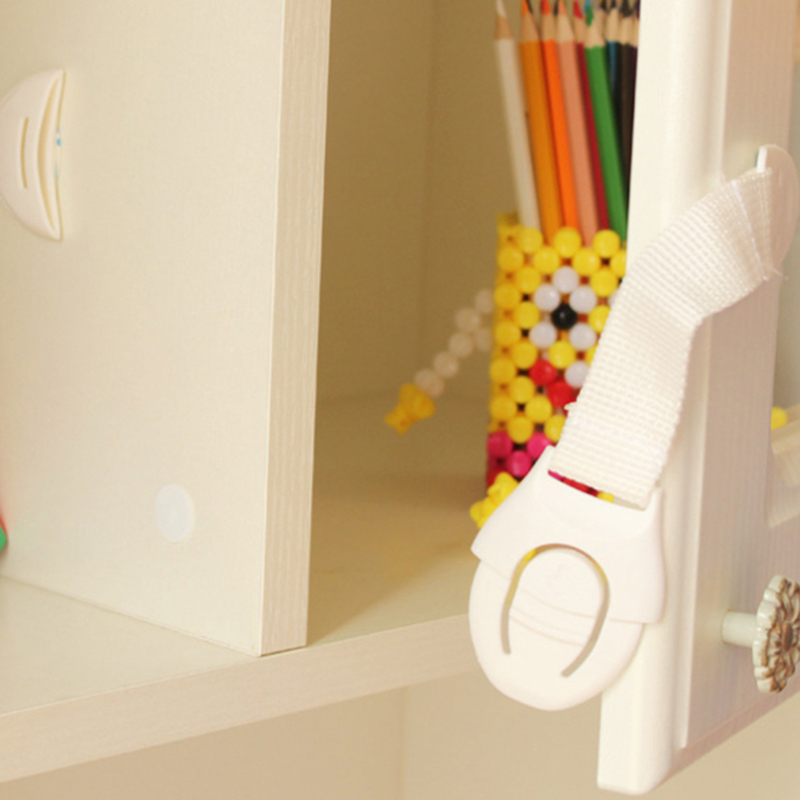 5 Stks/set Veiligheid Doek Riem Lock Bescherming Deurslot Kast Koelkast Veilig Voor Kid Kind Baby Lade Beveiliging