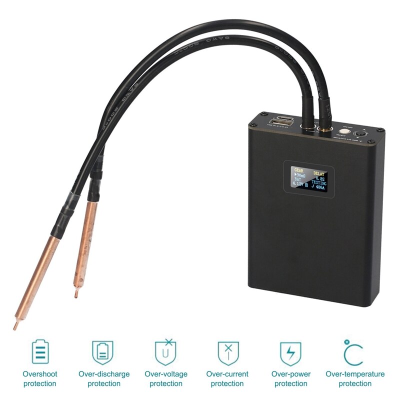 Kit Saldatore Elettrico Portatile TS100 Mini, Digitale, OLED, 12-24V DC, 65W, Temperatura Regolabile 100-400°C - 3
