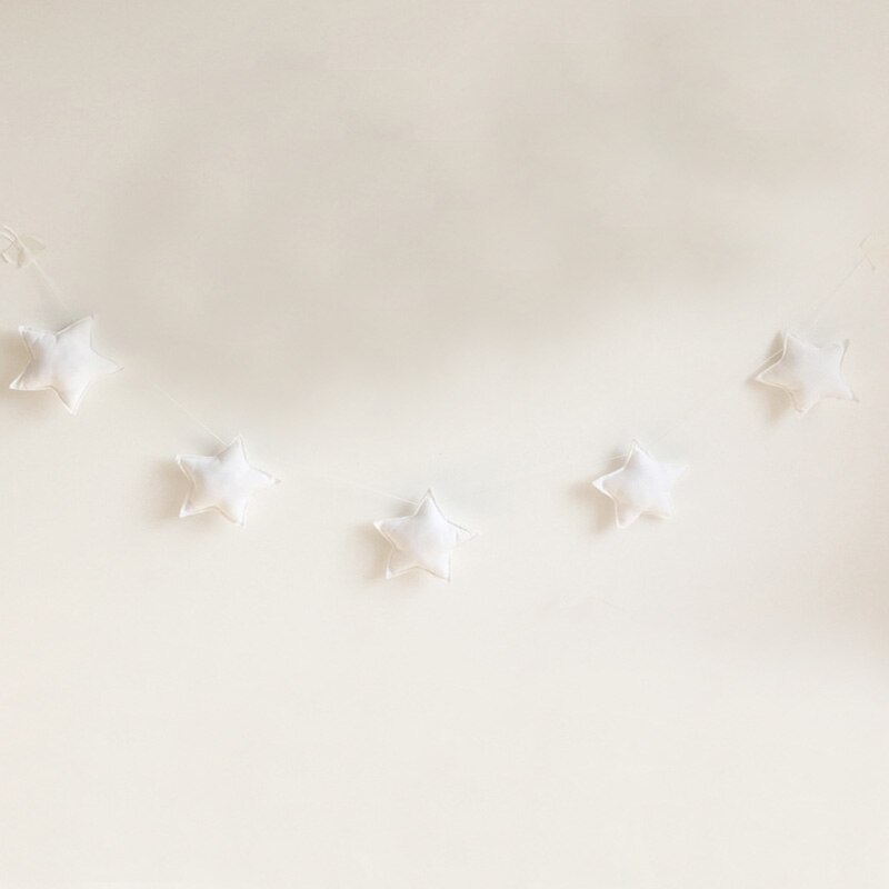 Guirnalda nórdica de estrellas y luna para decoración de pared, cartel de , alfombra de cama, banderines para Baby Shower, adorno colgante para habitación de niños, accesorios para fotos: F
