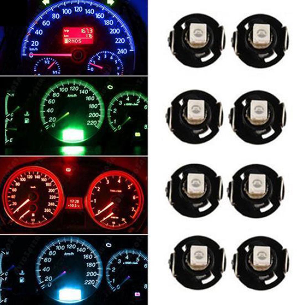 Adeeing 10 stk  t4.2 5050 smd 12v led pære bil instrument dashbord meter panel lys lamper hvit blå rød gul grønn