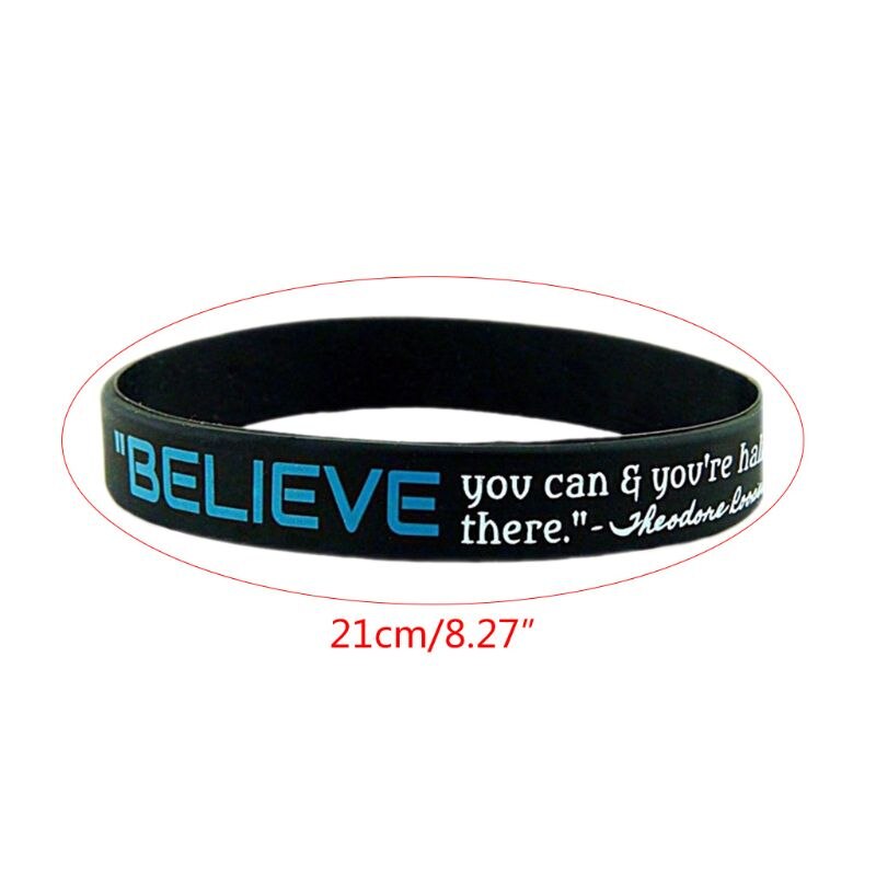 Dream Greatness Believe Silicone Rubber Bracelets Wristband Sport Motivational