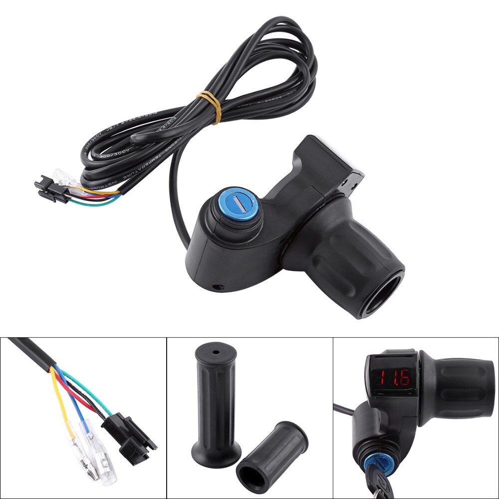 Electric Bike Throttle Grip LED Display Indicator/Lock Key Knock Half Twist Throttle electric bicycle Gas handle ebike throttle